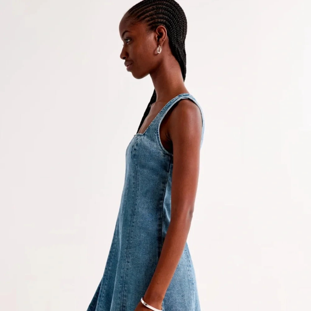 Abercrombie & Fitch Light Blue Denim Square Neck Dress - Picture 2 of 6